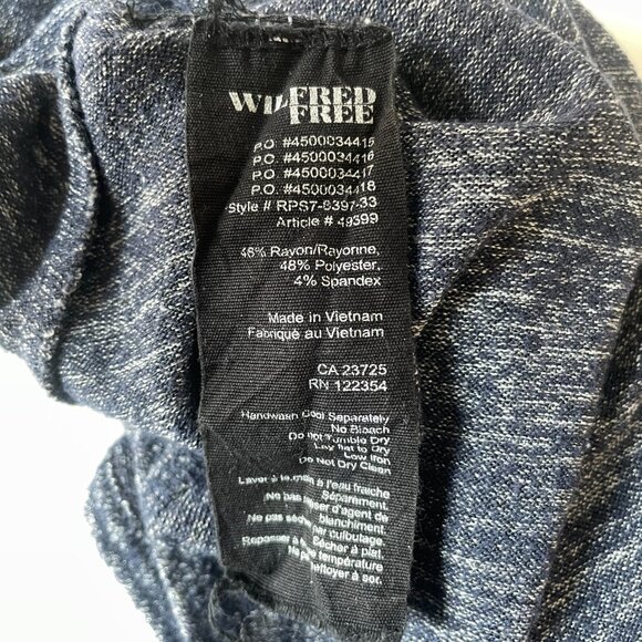 Aritzia Wilfred Free Heathered Navy Stretch Cut Out Dress Size Small - Picture 6 of 7